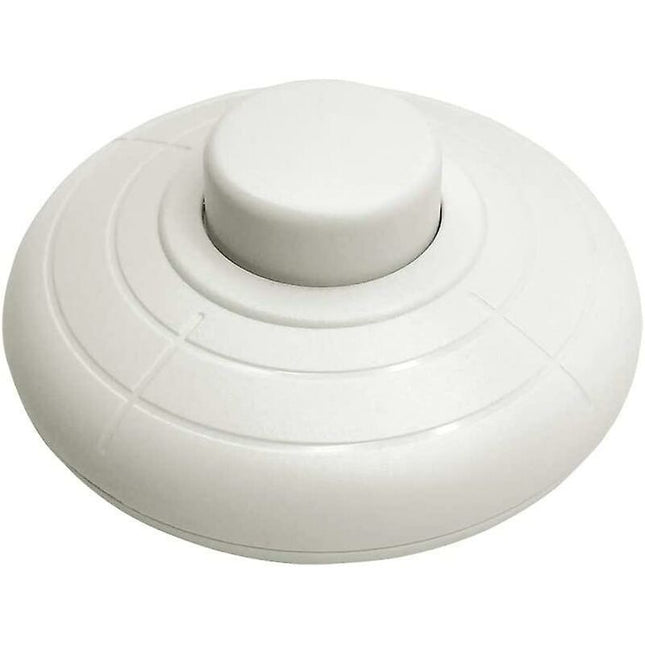 1 pcs ROund Foot Switch White Foot Control Switch For Floor Lamp And Table Lamp.