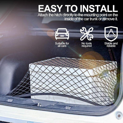 Car Trunk Storage Net Size 8060Cm Luggage Storage Net Storage Net With 6 Carabiners 4 Hooks Elastic Reinforcement.