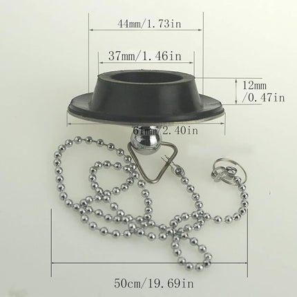 Sink Plug With Chain Rustproof Bathtub Stopper Drain Plug With Rubber Ring Bathtub Drain Cover Plug For Sink Bathtub.