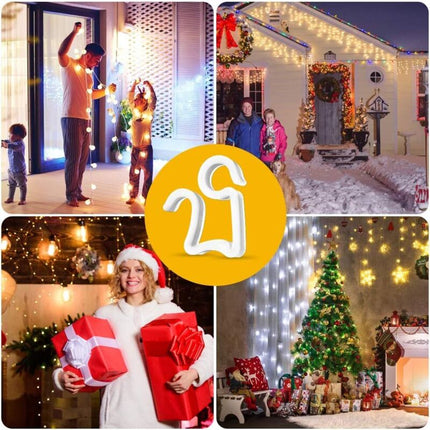 100 pcs Christmas Light Hooks, Outdoor ROof Gutter Hooks, Plastic Christmas Light Clips For Decorative Lights Gutter.