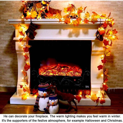 Fall Garland, Fall Decoration, 30 Light Strings, Fall Leaf Garland, Halloween Christmas Decoration, Thanksgiving.