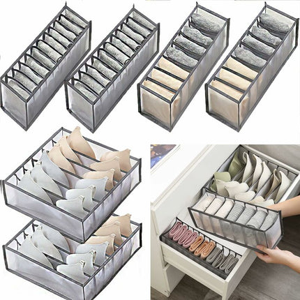 6 pcs Underwear Drawer Organizer Foldable Storage Box Large Capacity Drawer Storage Box For Storing Underwear, Socks,.