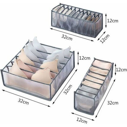6 pcs Underwear Drawer Organizer Foldable Storage Box Large Capacity Drawer Storage Box For Storing Underwear, Socks,.