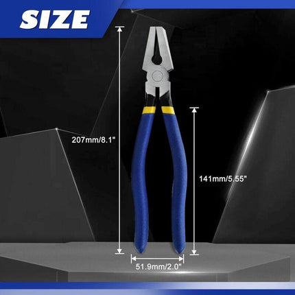 8" Flat Jaw Glass Pliers - Stained Glass Pliers - Durable Glass Breaking Tool - Heavy Duty Glass Pliers For Tile Work.