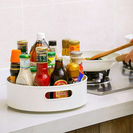 Spice Rack Φ30Cm Kitchen Cupboard Storage Plastic Lazy Susan, Spice Rack Spice Holder Spice Storage White.