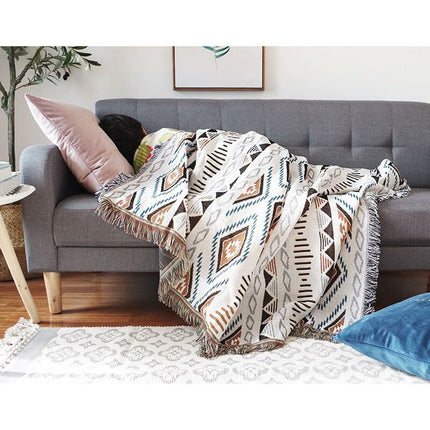 Sofa Blanket With Tassel, Couch Throws, Knitted Blanket, Aztec Ethnic Style Blanket, For Home, Office, Travel, Camping..