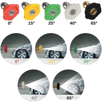 Pressure Washer Adapter, To 1/4" Quick Connect For Karcher K2-K7, With 5 Pressure Washer Nozzle Tips, Multi-Grade, 2.5.