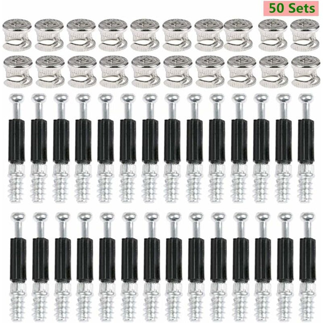 Cam Fittings 50 Pair Furniture Cabinet Panel Connection Ø15Mm Invisible Connector For Kitchen Cabinet, Cupboard, Wooden.