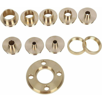 ROuter Guide Kit, 11 Pieces Imperial Size Brass ROuter Template Guide Kit, With Lock Nut Adapter With Case.