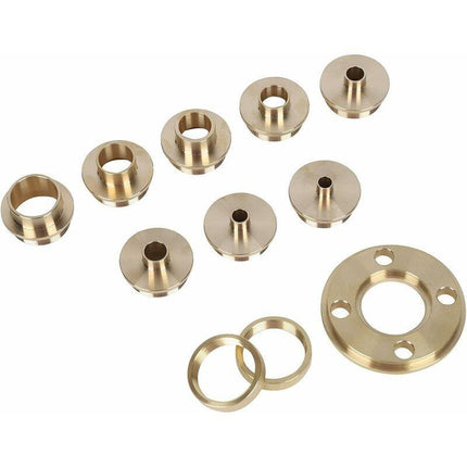ROuter Guide Kit, 11 Pieces Imperial Size Brass ROuter Template Guide Kit, With Lock Nut Adapter With Case.