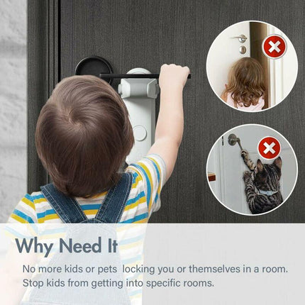 Child Proof Door Lever Lock, Baby Safety Door Handle Lock, Easy To Install And Use 3M Vhb Adhesive No Tools Or Drill.