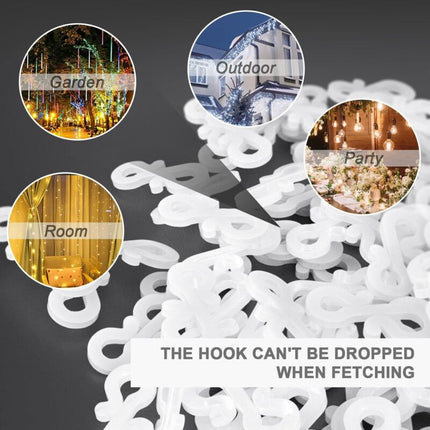 100 pcs Mini Black White Plastic Gutter Hooks With Shape Clip Outdoor Light Hooks For Wedding Christmas Halloween.