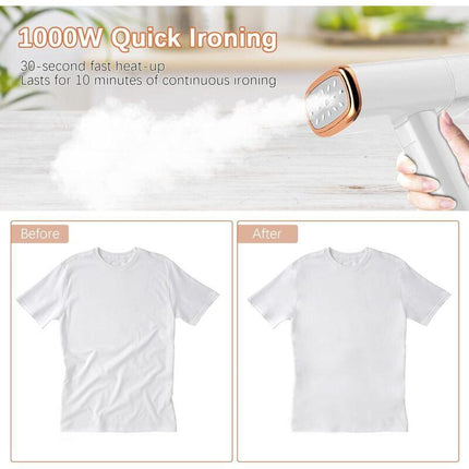 Garment Steamer, Mini Portable Iron, 30S Fast Heat-Up, 1000W, 120Ml, Travel Steamer With Brush And Measuring Cup -.