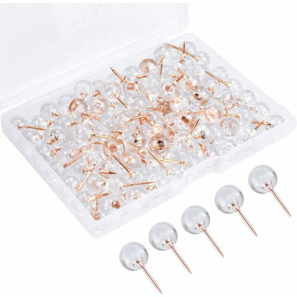 100 pcs Transparent Push Pins Cork Board Pins World Decorative Push Pins Travel Sewing Pin Wall Pins For Maps Post-It.