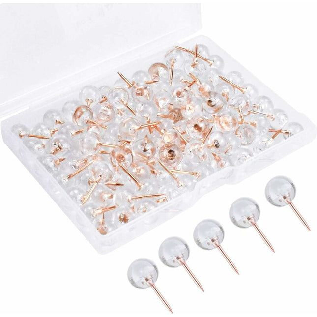 100 pcs Transparent Push Pins Cork Board Pins World Decorative Push Pins Travel Sewing Pin Wall Pins For Maps Post-It.