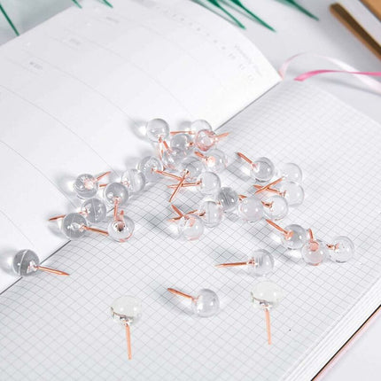 100 pcs Transparent Push Pins Cork Board Pins World Decorative Push Pins Travel Sewing Pin Wall Pins For Maps Post-It.