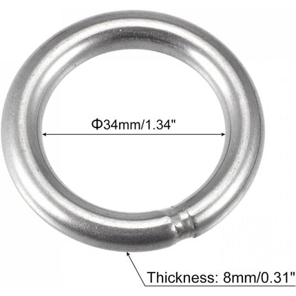 Welded Ring Stainless Steel 304 50Mm External Diameter 8Mm Thickness 3 pcs.