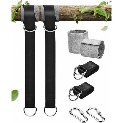 Tree Swing Straps, 158Cm Extra Long Hammock Tree Straps With 2 Safety Locking Carabiner Hooks And D-Rings, Perfect For.