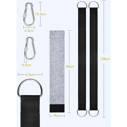 Tree Swing Straps, 158Cm Extra Long Hammock Tree Straps With 2 Safety Locking Carabiner Hooks And D-Rings, Perfect For.