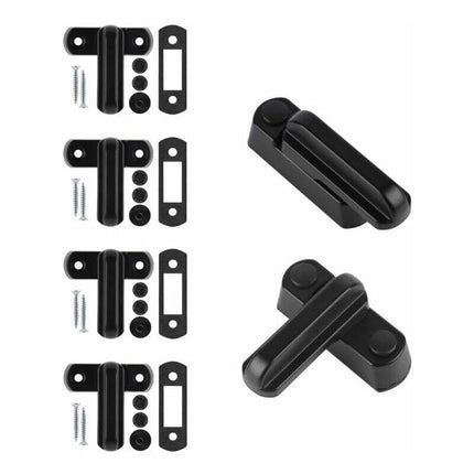Sash Jammer Additional Window Lock, 4 Door Window Locks Block Aluminum Alloy With 8X Screws, Home Security, Child.