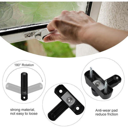 Sash Jammer Additional Window Lock, 4 Door Window Locks Block Aluminum Alloy With 8X Screws, Home Security, Child.
