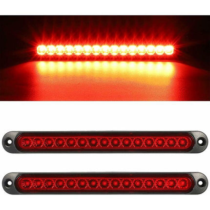 2 pcs 12V 15 LED Trailer Brake Tail Light Bar Waterproof Rear Lights Running Lights Identification Light For Offroad.