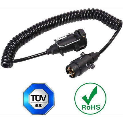 7 Pin Trailer Socket And Plug With 2M Extension Cable Connector For Towing Hitch Caravan Vehicle Truck Accessories 7.