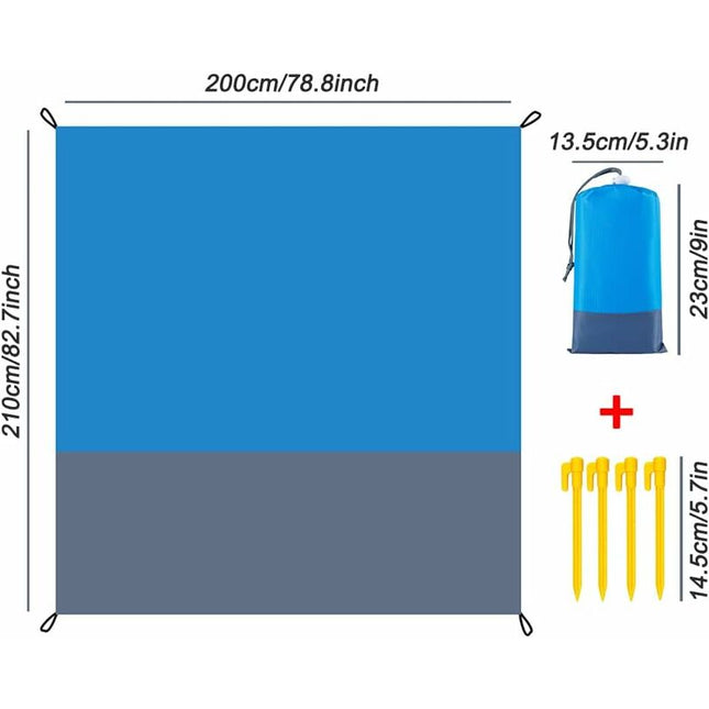 Sandproof Beach Blanket Waterproof Beach Mat 210 X 200 Cm 4 Fixing Corners Beach Mat For Beach Travel Camping Hiking.