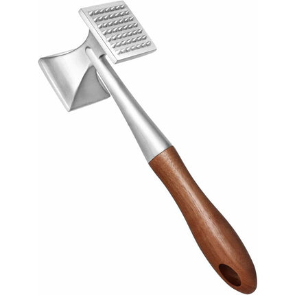 Meat Hammer, Heavy Duty Meat Tenderizer, Steak Hammer With Wooden Handle And Food Grade Zinc Alloy, 2 In 1 Kitchen.