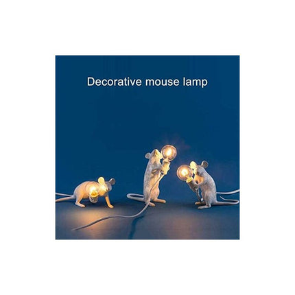 Table Lamp Mouse Shape Resin Desk Lamp Bedside Lamp Light Home Bedroom Decor E12 Base.