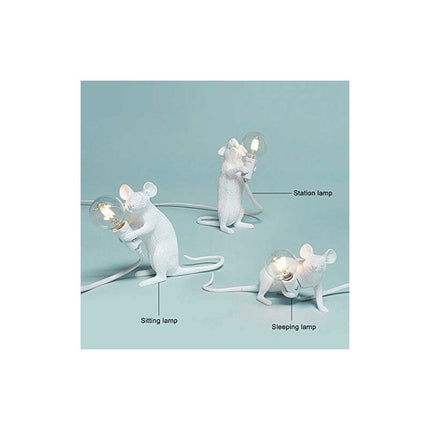 Table Lamp Mouse Shape Resin Desk Lamp Bedside Lamp Light Home Bedroom Decor E12 Base.