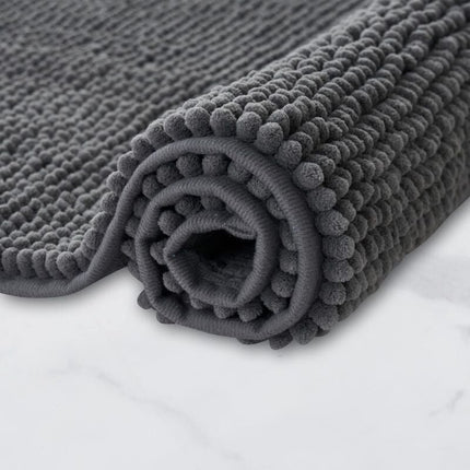 Non-Slip Chenille Bath Mat Super Absorbent And Machine Washableable For Bathroom, Shower, Bathtub Or As A Toilet Mat.