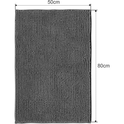 Non-Slip Chenille Bath Mat Super Absorbent And Machine Washableable For Bathroom, Shower, Bathtub Or As A Toilet Mat.