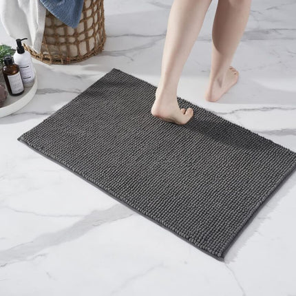 Non-Slip Chenille Bath Mat Super Absorbent And Machine Washableable For Bathroom, Shower, Bathtub Or As A Toilet Mat.