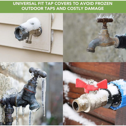 2 Pack Outdoor Faucet Covers Made Of Durable Weatherproof Plastic, Universal Garden Tap Cover For Winter Freeze.