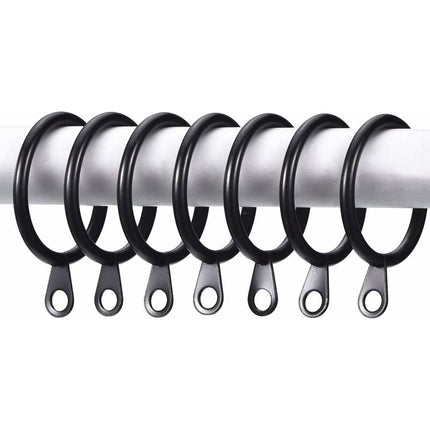 Metal Curtain Rings, Curtain And ROd Hanging Rings, 30Mm Inner Diameter Drapery Sliding Eyelet Rings (Black, 40 Pack).