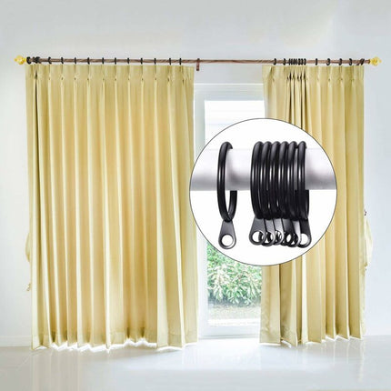 Metal Curtain Rings, Curtain And ROd Hanging Rings, 30Mm Inner Diameter Drapery Sliding Eyelet Rings (Black, 40 Pack).