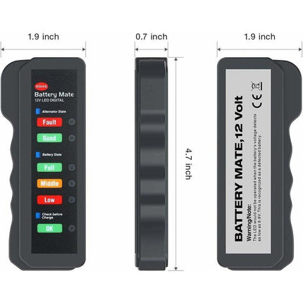 12V Car Battery Alternator Tester LED Digital Battery Condition Alternator Charging Analyzer With Copper Clip LED For.
