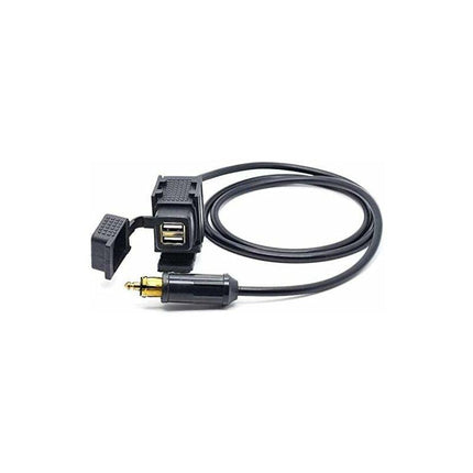 Din Hella Motorcycle Dual Usb Charger Socket Power Adapter 2.1A With 1.8M Cable For Phone / Iphone / Gps Satnav.
