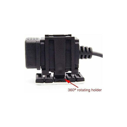Din Hella Motorcycle Dual Usb Charger Socket Power Adapter 2.1A With 1.8M Cable For Phone / Iphone / Gps Satnav.