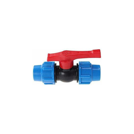Mdpe Plastic Ball Valve - Compression Pipe Fitting With Inline Ball Valve - For Use With Water Pipe - 32Mm.