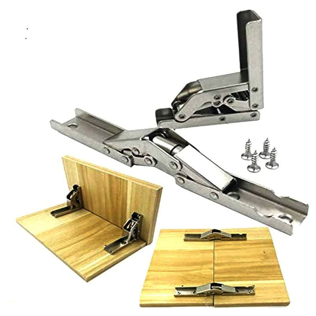 2 pcs Stainless Steel 90 Degree Folding Shelf Hinge Hidden Bracket Table Support Hinge Furniture Accessories Folding.