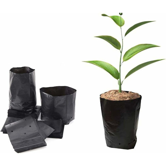 100 pcs Thickened Plastic Plant Nursery Bags Fruit Flower Seedling Planting Bags Garden Plant Grow Bags With Breathable.