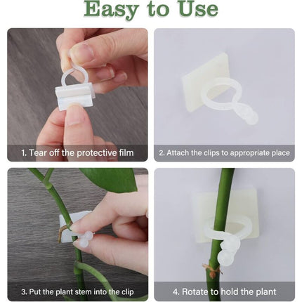 100 pcs Climbing Plant Support Clip, Wall Plant Clip, Vine Wall Clip, Clip For Climbing Plants -White.