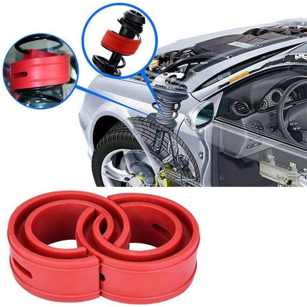 Shock Absorber Spring Buffer 2Pc Universal Car Red Bumper Cushion Car Shock Absorber Spring Bumper Type(D).