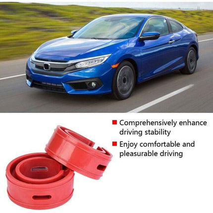 Shock Absorber Spring Buffer 2Pc Universal Car Red Bumper Cushion Car Shock Absorber Spring Bumper Type(D).