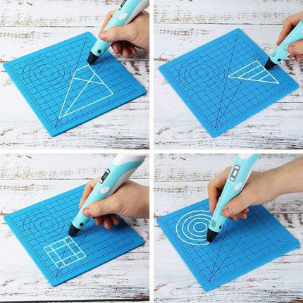 3D Printing Pen Mat, 3D Pen Silicone Mat With Multi-Shaped Base Art Craft And 2 Silicone Caps For Kids, Adults,.