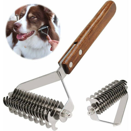 Coat King Rake Pet Undercoat Rake Dog Dematting Comb Pet Grooming Brush Tool Deshedding 17+9 Double Sided Teeth.