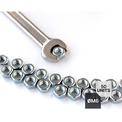 Nut 50 Hexagonal Nut M6 5Mm X 10Mm Galvanized Steel Din 934 Nut M6 For Bolts And Nuts, Coupling Elements, Adjustment.