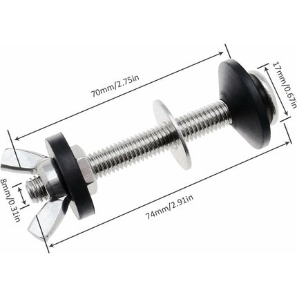 Toilet Tank Bolts And Washers, 4 Pack Toilet Bolts, Stainless Steel Washing Tool Accessories For Split Toilets.